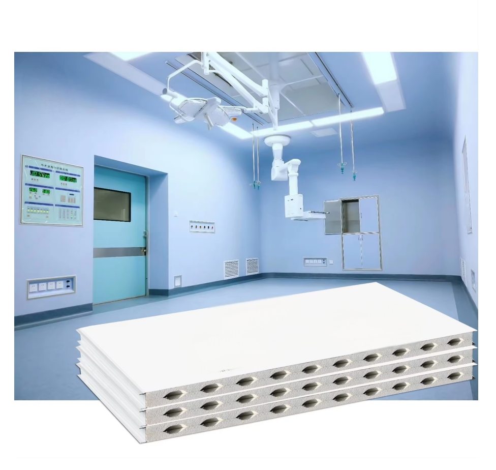 Handmade Cleanroom Rock Wool Sandwich Panel Fireproof 50mm 75mm 100mm Thick 0