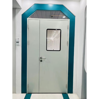 Buy Clean Room Asymmetric Double Leaf Metal Door , Powder Coated Hospital Steel Door online manufacture
