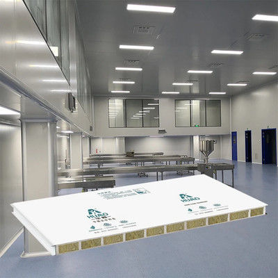 Buy Modular Cleanroom Sandwich Wall Panel and Walkable Panel for Food Pharmaceutical Workshop Clean Room 50mm Rockwool online manufacture